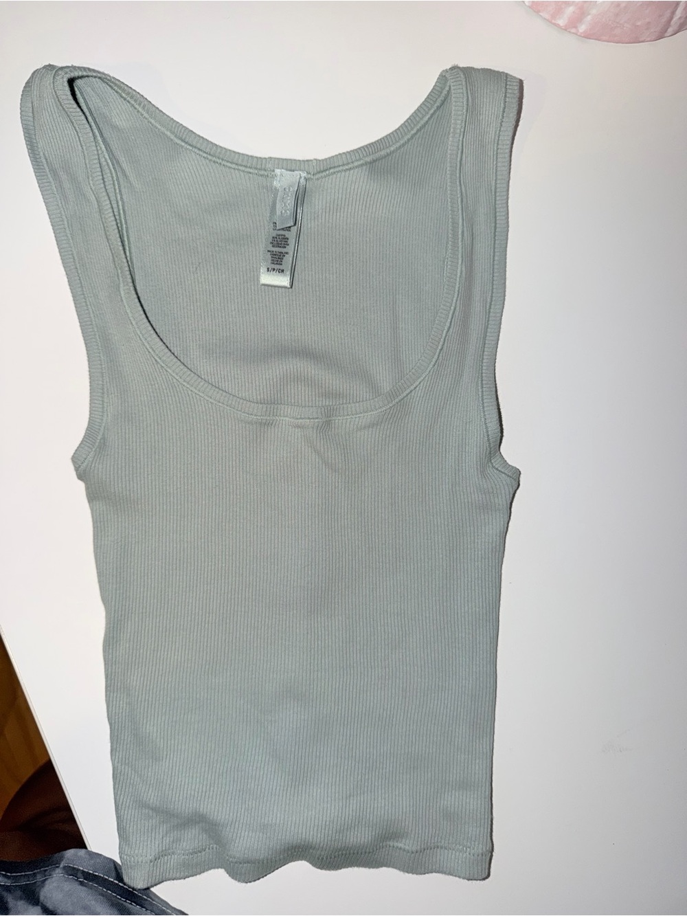 SKIMS Ribbed Scoop Tank Top - Sage